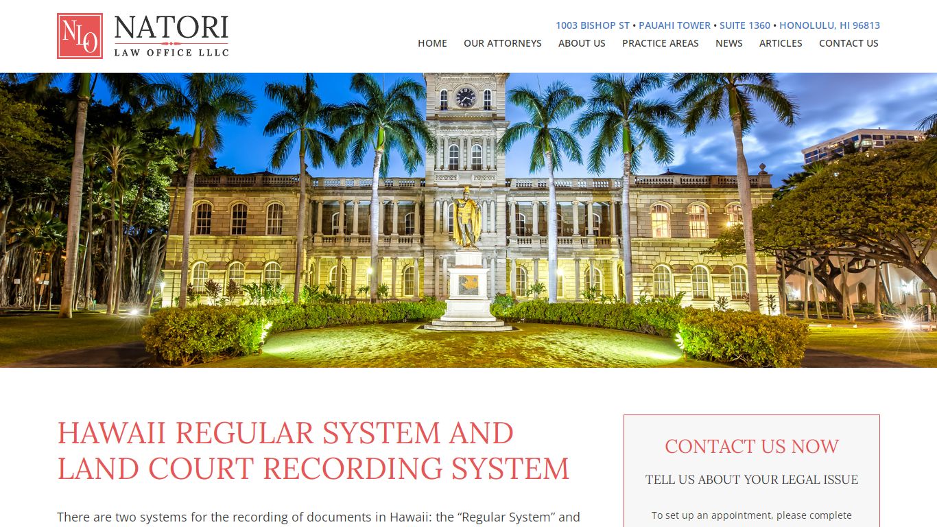 Hawaii Regular System and Land Court Recording System