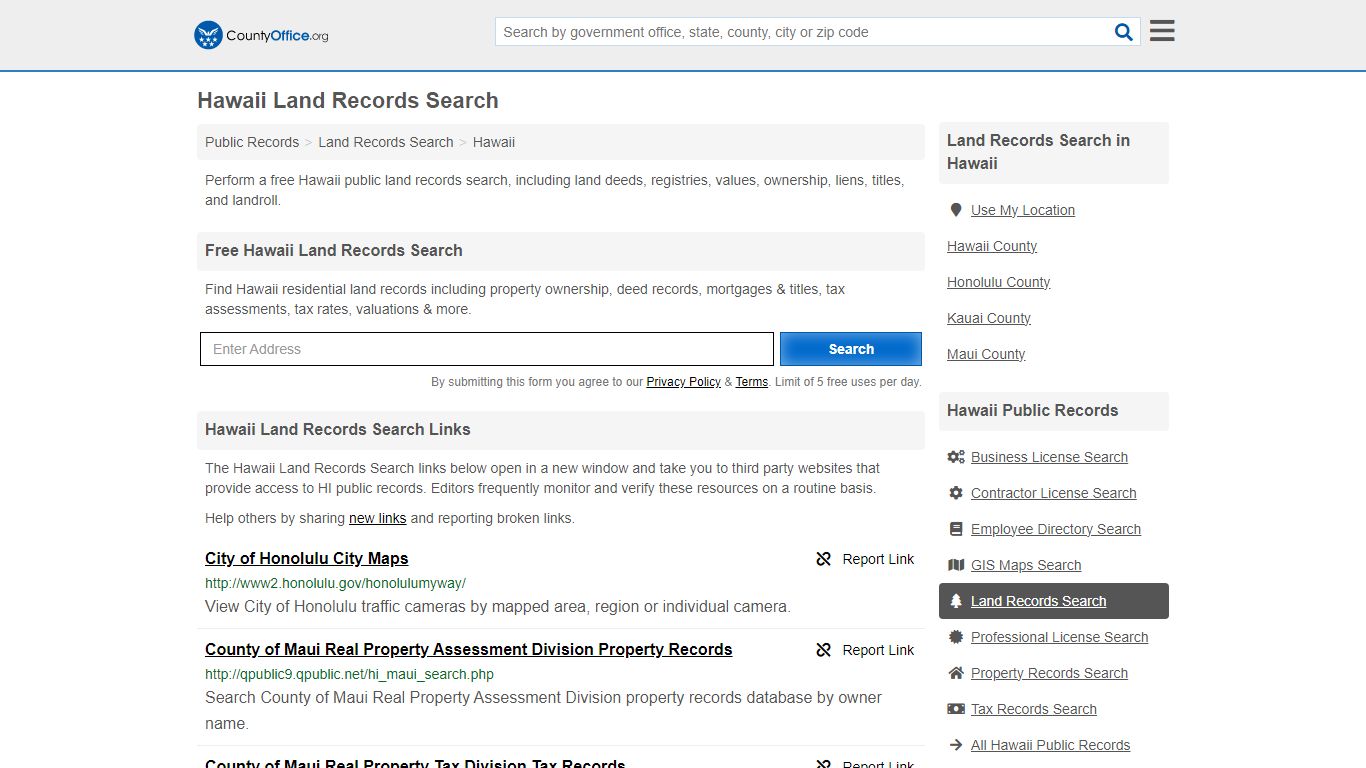 Land Records Search - Hawaii (Deeds, GIS Maps, Liens & Titles)